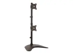 StarTech.com Vertical Dual Monitor Stand Supports Monitors 13&quot; to 27&quot; - Adjustable - Computer Monitor Stand for Double Stacked VESA Monitors - Black (ARMBARDUOV) stativ - for 2 skjermer - svart