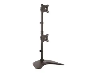 Startech Vertical Dual Monitor Stand - Supports Monitors 13" to 27" Adjustable - Computer Monitor Stand for Double Stacked VESA Monitors - Black (ARMBARDUOV) stativ - for 2 skjermer - svart