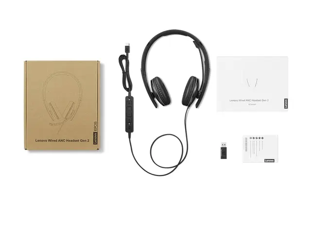 Lenovo Gen 2 - Hodesett on-ear kablet USB-A svart