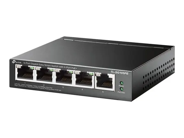 TP-Link TL-SG105PE - Switch - Styrt - 5 x 10/100/1000 (4 PoE+) - s...
