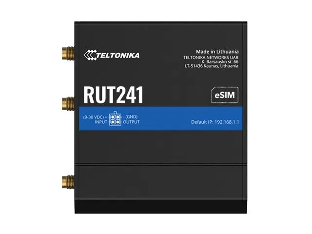 Teltonika RUT241 eSIM - Trådløs ruter WWAN 2,4 GHz 2G, 3G, 4G DIN-...