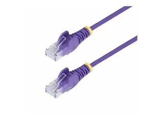 Startech 15m Purple Slim CAT6 Ethernet Cable, Snagless, 28AWG, LSZH Koblingskabel - RJ-45 (hann) til RJ-45 (hann) - 15 m - 3.6 mm - UTP - CAT 5/5e/6 - IEEE 802.3bt - halogenfri, uten hindringer, strandet kobber - purpur
