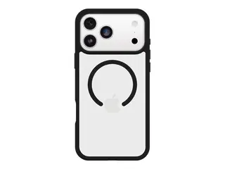 OtterBox React Series - Baksidedeksel for mobiltelefon MagSafe-samsvar - plastikk - svart krystall (klar/svart) - for Apple iPhone 17 Pro Max