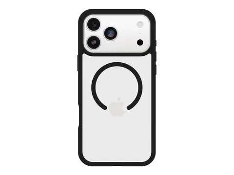 OtterBox React Series - Baksidedeksel for mobiltelefon MagSafe-samsvar - plastikk - svart krystall (klar/svart) - for Apple iPhone 17 Pro Max