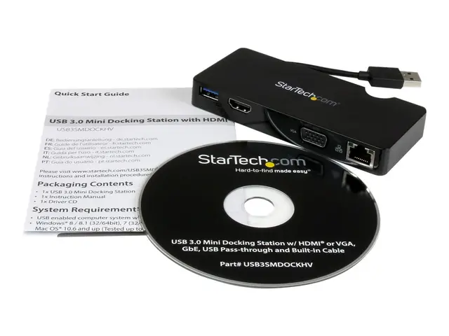 Startech USB 3.0 to HDMI or VGA Adapter Dock - Mini Docking Statio...