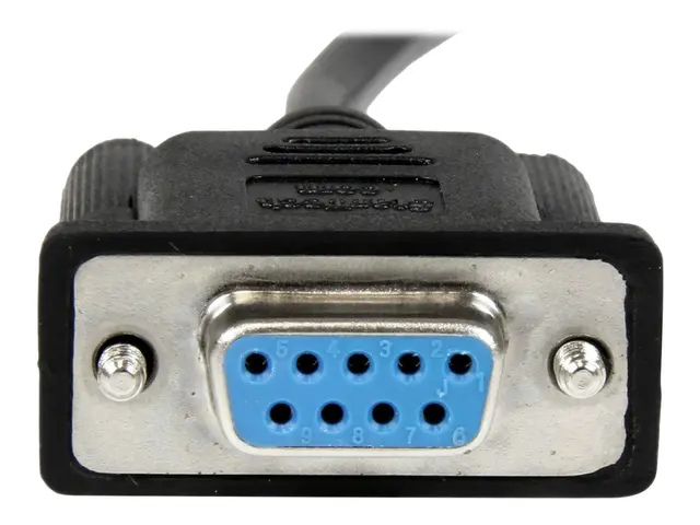 StarTech.com 2m Black DB9 RS232 Serial Null Modem Cable F/F - DB9 ...