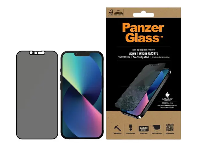 PanzerGlass - Skjermbeskyttelse for mobiltelefon - glass - med per...