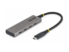 Startech - Hub - 4-port, 10 Gbps, 100 W PD charging, overcurrent protection, PCR aluminum 3 x USB-C 3.2 Gen 2 + 1 x USB-C 3.2 Gen 2 (strømlevering) - stasjonær