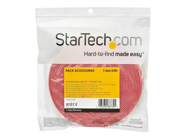 StarTech.com 25ft Hook and Loop Roll, Cut-to-Size Reusable Cable T...