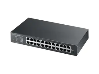 Zyxel GS-1100-24E - Switch - ikke-styrt - 24 x 10/100/1000 rackmonterbar, stasjonær, veggmonterbar
