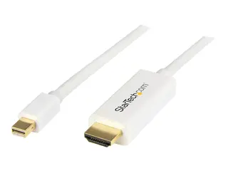 Startech Mini DisplayPort to HDMI Converter Cable 6 ft (2m) - mDP to HDMI Adapter with Built-in Cable - (M / M) Ultra HD 4K (MDP2HDMM2MW) - Adapterkabel - Mini DisplayPort hann til HDMI hann - 2 m - hvit - 4K-støtte