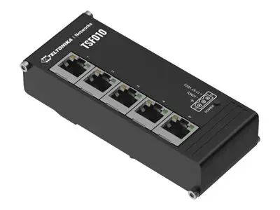 Teltonika TSF010 - Switch ikke-styrt 5 x 10/100 DIN-skinnemonterbar