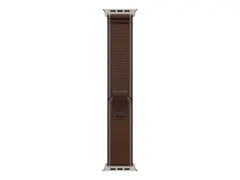 Apple - Sløyfe for smart armbåndsur - 49 mm, naturlig titanfinish S/M-størrelse - mørkebrun, naturlig