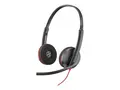 Poly Blackwire 3220 - Blackwire 3200 Series hodesett - on-ear - kablet - USB-C - svart - Skype Certified, Cisco Jabber Certified, Avaya Certified, UC-sertifisert