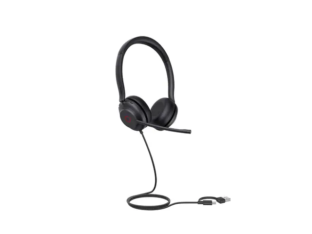Yealink UH35 Dual - Hodesett on-ear kablet USB-A, USB-C svart Cert...