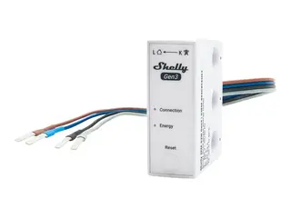 Shelly 3EM-63W Gen3 - Effekt- / energimåler trådløs - 802.11b/g/n, Bluetooth 4.2 - 2401 - 2483 Mhz, 2400 - 2483.5 Mhz - hvit