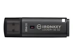 Kingston IronKey Locker+ 50 G2 - USB-flashstasjon kryptert - 256 GB - USB 3.2 Gen 1 - TAA-samsvar