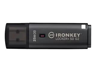 Kingston IronKey Locker+ 50 G2 - USB-flashstasjon kryptert - 256 GB - USB 3.2 Gen 1 - TAA-samsvar