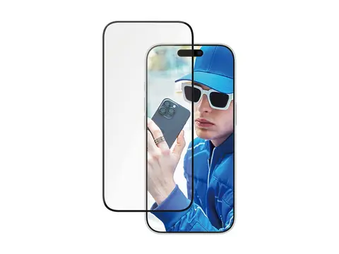 PanzerGlass Ceramic Protection Skjermbeskyttelse for mobiltelefon - ultrabred passform - glass - rammefarge svart - for Apple iPhone 16 Pro