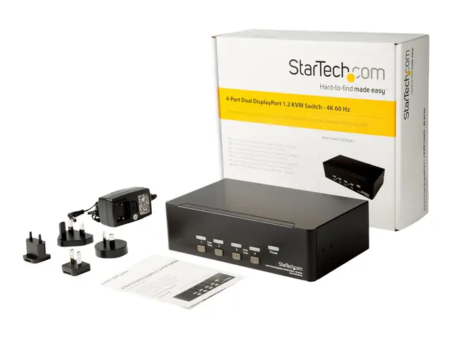 Startech DisplayPort KVM - 4 port 4K 60Hz Dual Monitor Switch Desk...