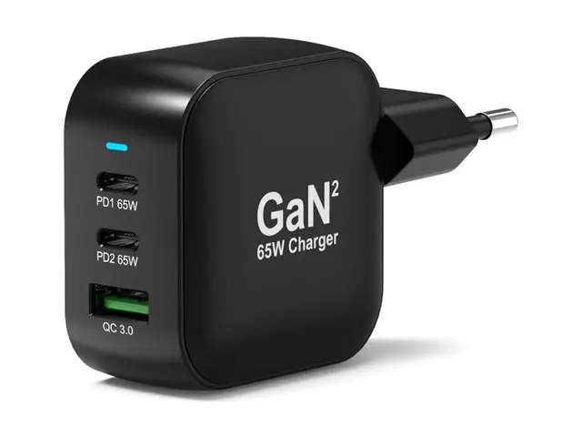 PORT Connect - Strømadapter GaN II, with 2 m cable 65 watt 5 A PD ...
