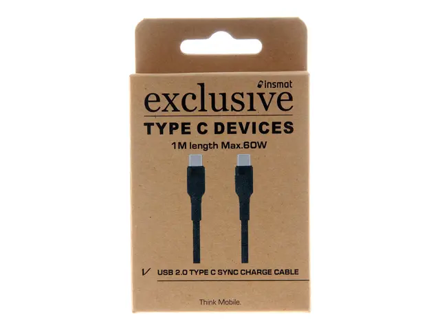 Insmat - USB-kabel 24 pin USB-C (hann) til USB 2.0 1 m