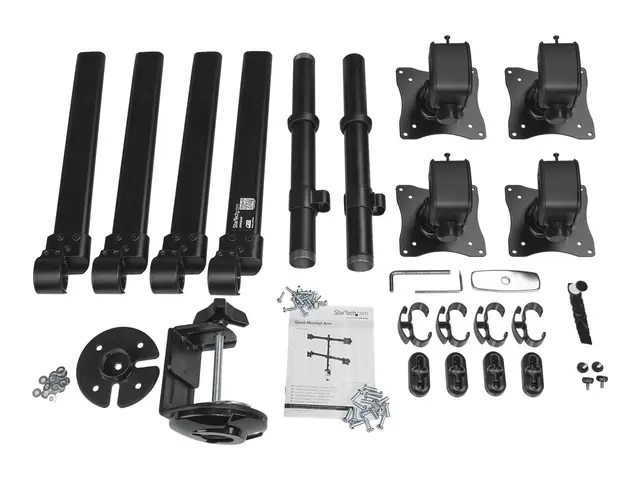 StarTech.com Desk Mount Quad Monitor Arm, Ergonomic VESA 4 2x2 up ...
