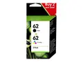 HP 62 - 2-pack - pigmentert svart, farge (cyan, magenta, gul) original - svart, farge (cyan, magenta, gul) - blekkpatron - for ENVY 55XX, 56XX, 76XX; Officejet 200, 250, 57XX, 8040