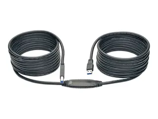 Eaton Tripp Lite Series 25ft USB 3.0 SuperSpeed Active Repeater Cable A Male/B Male 25&#39; USB-kabel - USB Type B (hann) til USB-type A (hann) - USB 3.0 - 7.62 m - aktiv - svart