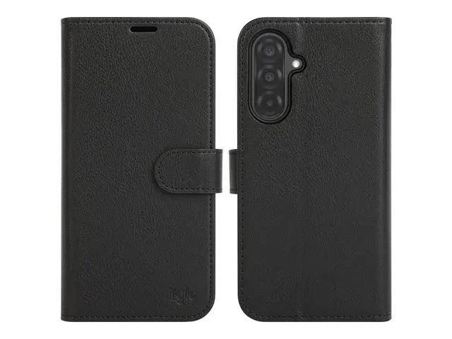 iiglo - Lommebok for mobiltelefon 2-i-1 polyuretanlær svart Samsun...