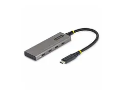 Startech - Hub - 4-porter, 10 Gbps, 100 W PD-lading, overstrømsbeskyttelse, PCR-aluminium 3 x USB-C 3.2 Gen 2 + 1 x USB-C 3.2 Gen 2 (strømlevering) - stasjonær
