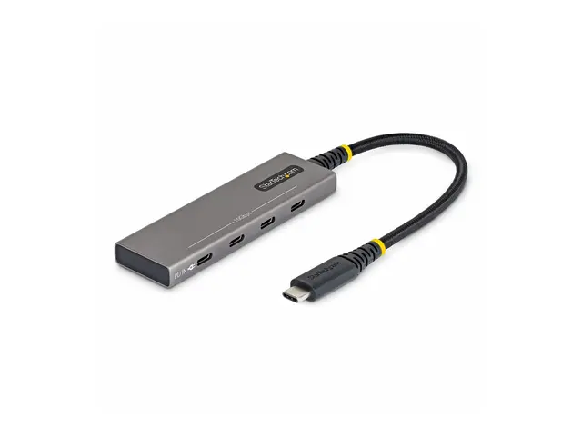 Startech - Hub - 4-porter, 10 Gbps, 100 W PD-lading, overstrømsbes...