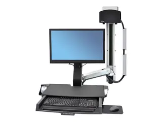 Ergotron StyleView Sit-Stand Combo System with Worksurface monteringssett for LCD-skjerm / tastatur / mus / strekkodeskanner / CPU - liten CPU-holder - polert aluminium