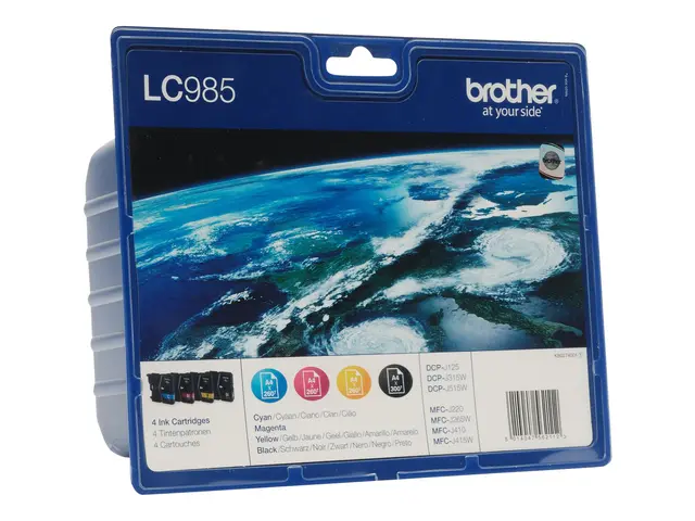 Brother LC985VALBP - 4-pack - svart, gul, cyan, magenta - original...