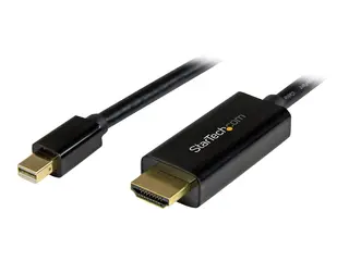StarTech.com 6ft Mini DisplayPort to HDMI Cable 4K 30hz Monitor Adapter Cable - mDP PC or Macbook to HDMI Display (MDP2HDMM2MB) - Adapterkabel - Mini DisplayPort hann til HDMI hann - 2 m - svart - 4K-støtte