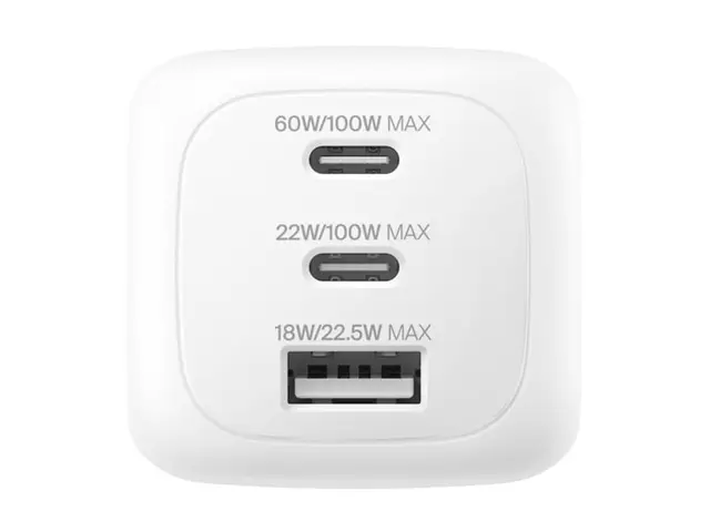 Belkin BoostCharge Pro - Strømadapter GaN 100 watt PD 3.1/PPS 3 ut...