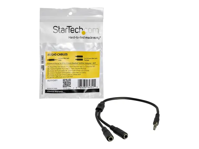 StarTech.com 4 Position to 2x 3 3.5mm Headset Splitter Adapter - H...