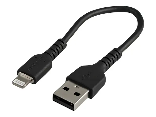 StarTech.com 15cm(6 in) Durable Black USB-A to Lightning Cable, He...