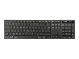 Targus EcoSmart - Tastatur - full size bakteriedrepende middel - trådløs - Bluetooth 5.0, 2.4 GHz - QWERTY - Storbritannia - svart