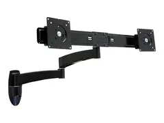 Ergotron 200 Series - Monteringssett (veggbrakett, dobbeltartikuleringsarm, tverrstang, 2 utvidelser, 2 VESA-adaptere) justerbar arm - for 2 LCD-skjermer - st&#229;l - svart - skjermst&#248;rrelse: inntil 22&quot; - veggmonterbar