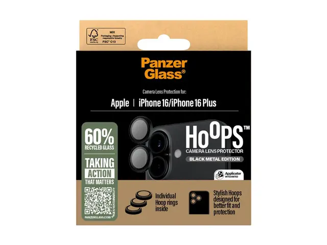 PanzerGlass Hoops - Linsebeskytter for mobiltelefon svart Apple iP...