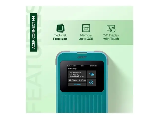 Acer Connect M4 - Mobilsone 5G LTE Wi-Fi 5, 6 med Globale 1GB data...