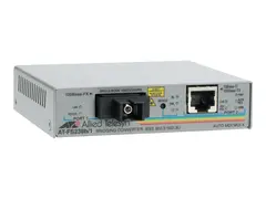 Allied Telesis AT FS238B/1 - Fibermedieomformer 100Mb LAN - 10Base-T, 100Base-FX, 100Base-TX - RJ-45 / SC-enkeltmodus - opp til 15 km - 1550 (TX) / 1310 (RX) nm