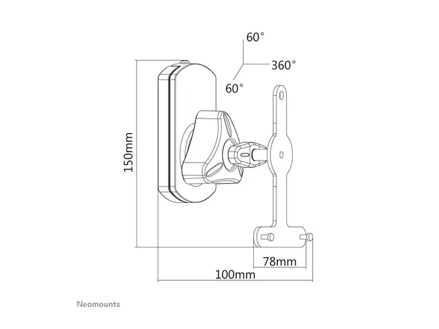 Neomounts NM-WS130 - Brakett full bevegelse for høyttaler(e) svart...