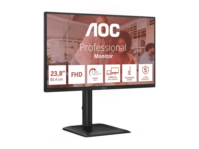 AOC 24E4CV - LED-skjerm 24" (23.8" synlig) 1920 x 1080 Full HD (10...