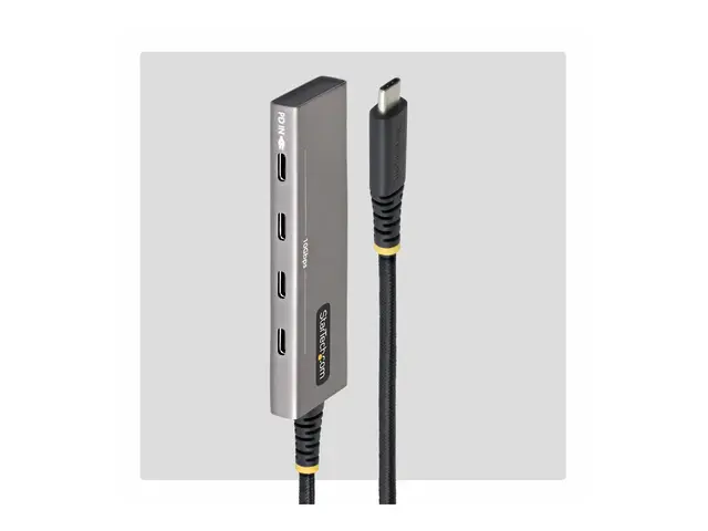 Startech - Hub - 4-porter, 10 Gbps, 100 W PD-lading, overstrømsbes...