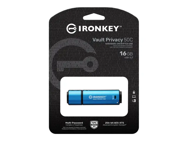 Kingston IronKey Vault Privacy 50C - USB-flashstasjon kryptert 16 ...