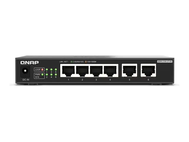 QNAP QSW-2104-2T-R2 - Switch ikke-styrt 4 x 100/1000/2.5G + 2 100/...