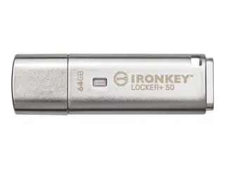 Kingston IronKey Locker+ 50 - USB-flashstasjon kryptert - 64 GB - USB 3.2 Gen 1