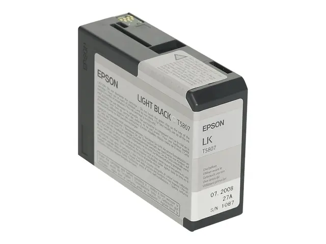 Epson T580 - 80 ml - lys svart - original - blekkpatron - for Styl...